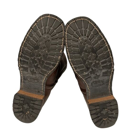 Rare! Vintage Frye Campus Shearling Tall Leather Pull On Boots Square Toe 7.5 - Picture 8 of 10